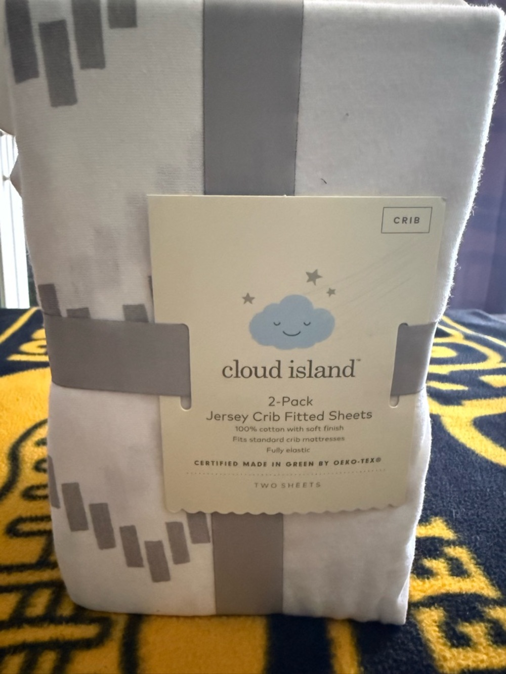 Cloud Island Gray & White Chevron Crib Sheets 2-Pack